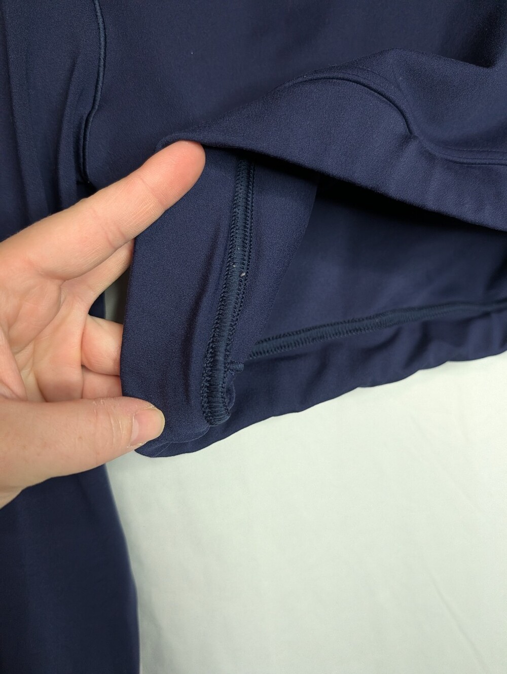 OFFLINE By Aerie Real Me Long Sleeve Polo Shirt Royal Navy Blue Women's Size Lrg - Picture 7 of 16